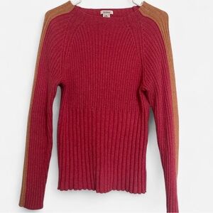 Sundance Sweater Ribbed Knit Silk Blend Pink Orange Tape Sleeve size Medium